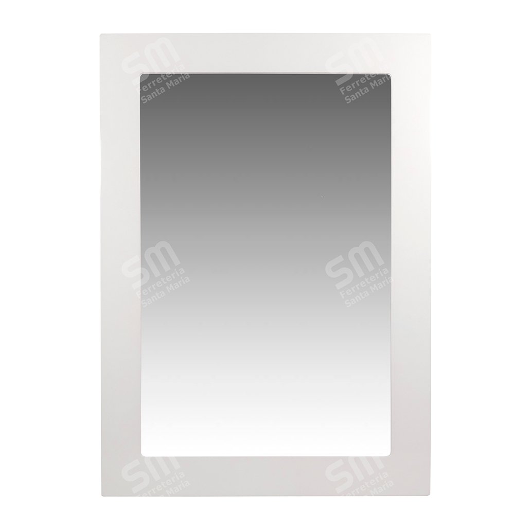 Espejo Pared Marco Madera Laqueado Blanco Brillante 50x70 Cm