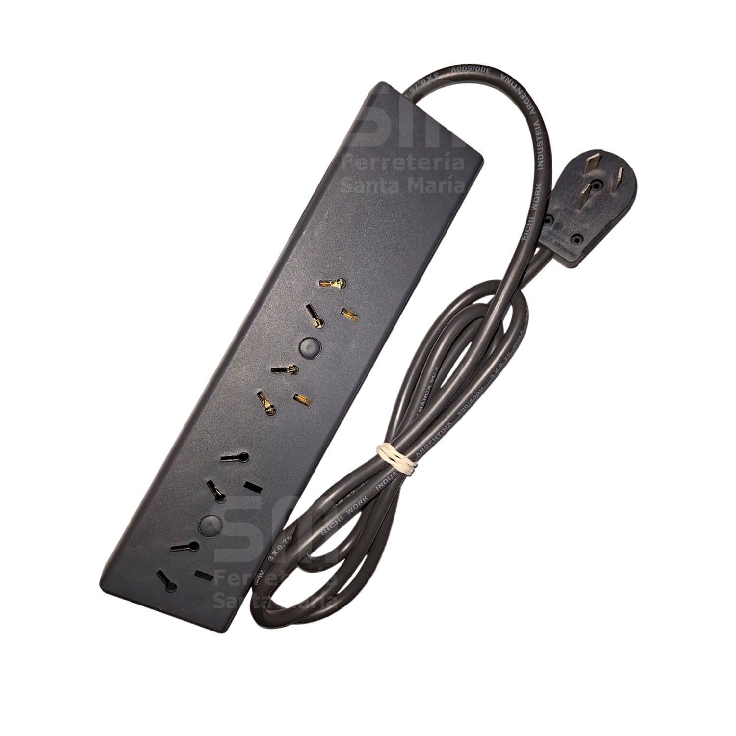 Zapatilla Negra Binorma 4 Tomas Cable 1,5m Pr. Térmica Richi