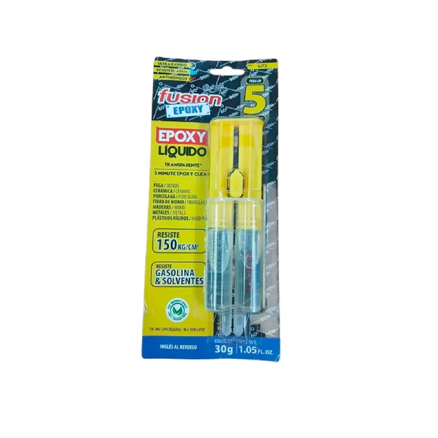 Adhesivo Fusion Epoxy Transparente 2 Componentes 30gr