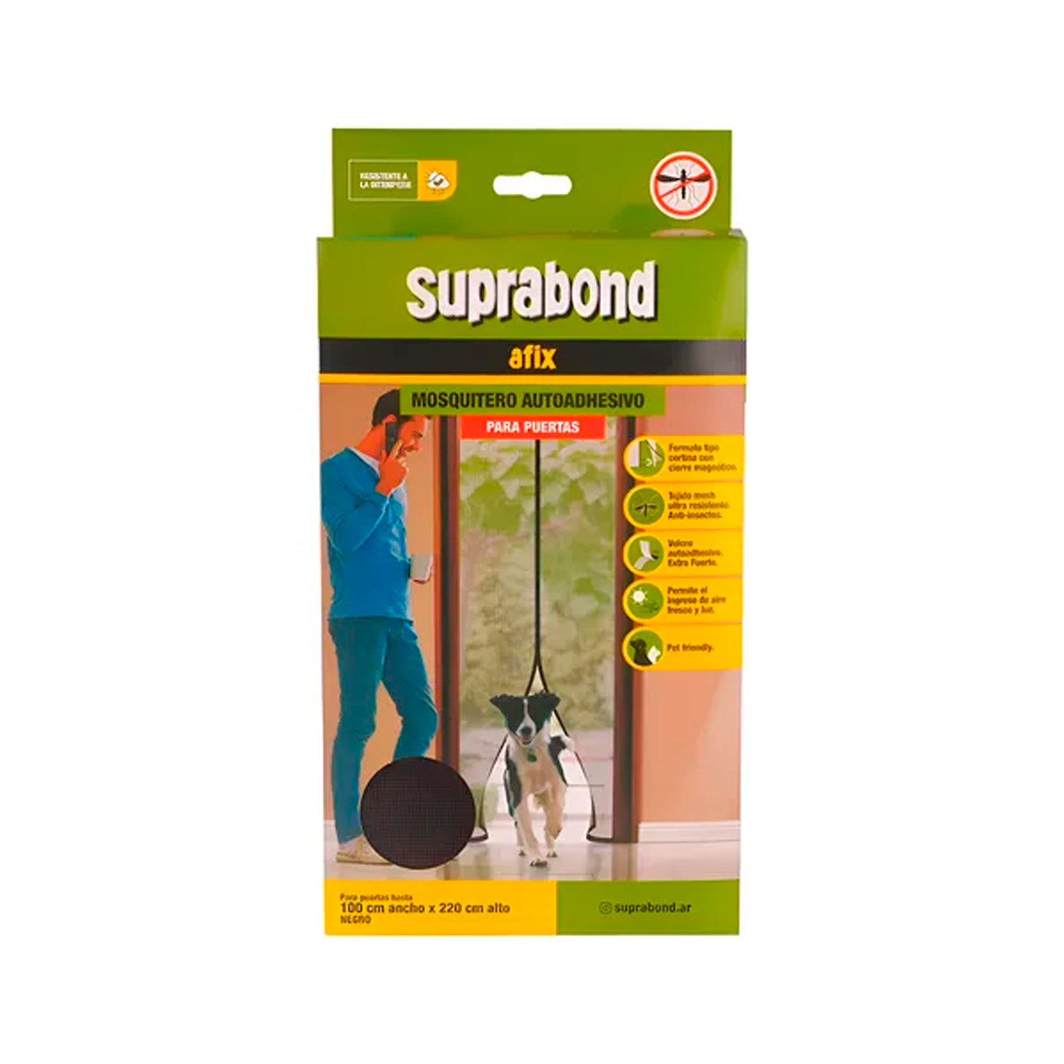 Mosquitero Autoadhesivo P/ Puerta 1x2,2m Suprabond