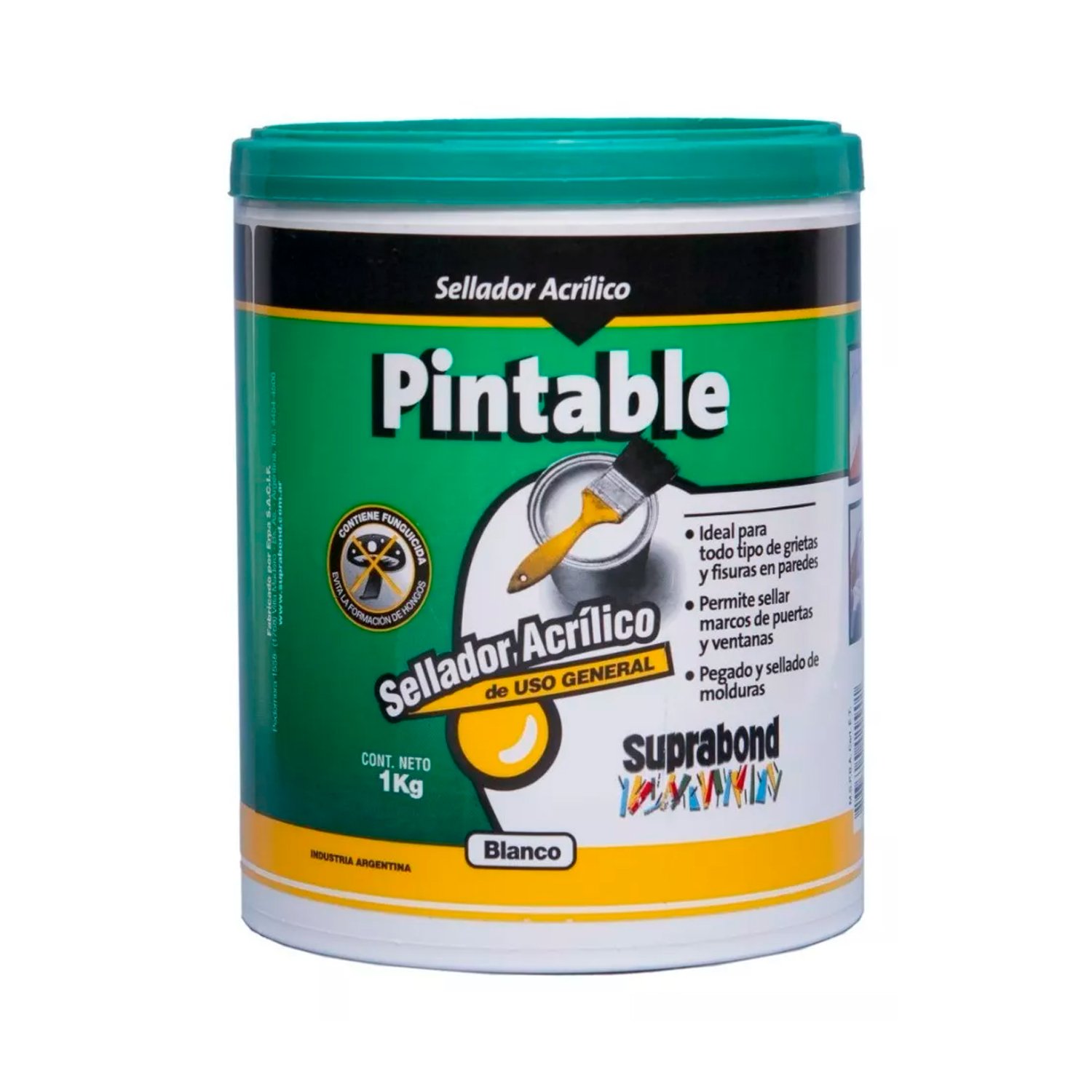 Sellador Acrílico Pintable Blanco Suprabond X 1 Kg