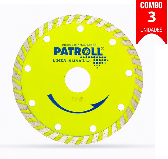 Disco Diamantado Turbo 115mm Patroll Amarilla Aliafor X 3 un