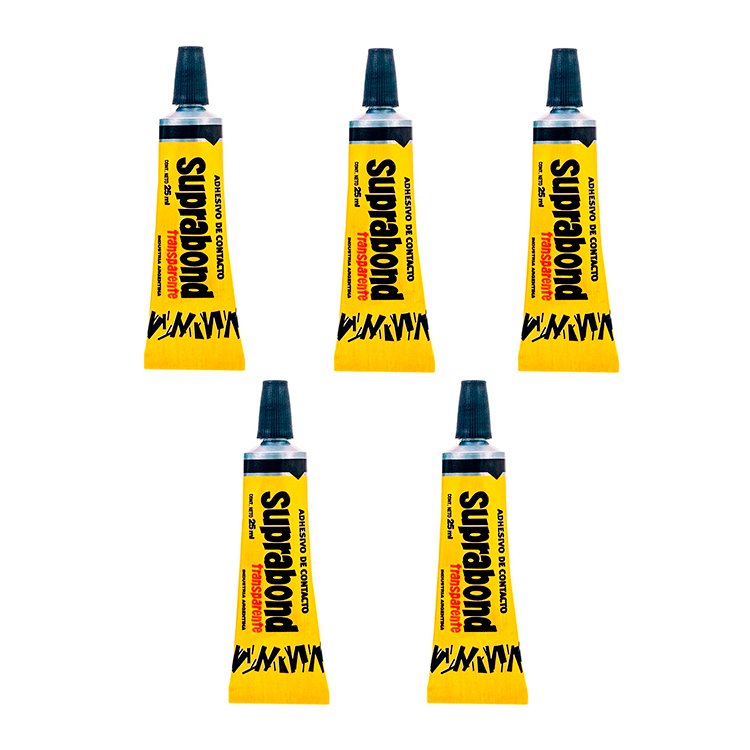 Adhesivo Universal Suprabond Transparente 25ml X 5 Unidades