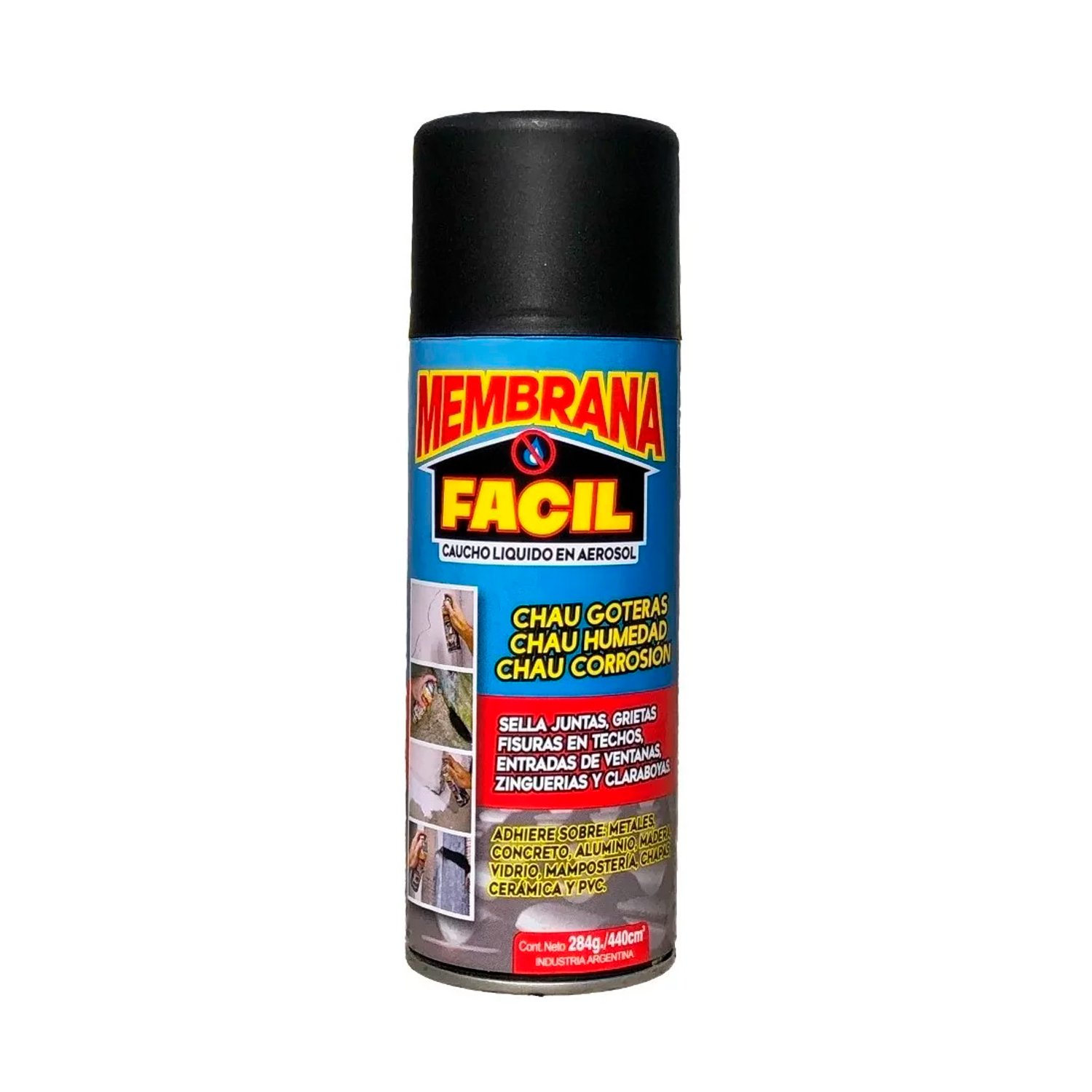 Membrana Fácil Negro Aerosol Sellador de Caucho Liquido