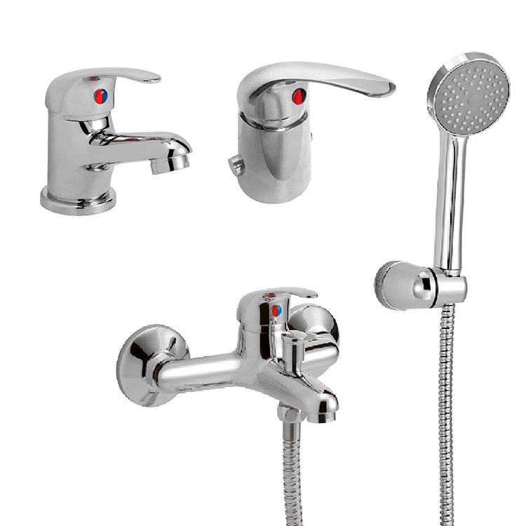 Combo Grifería Baño Completo Lugo Cromo Peirano