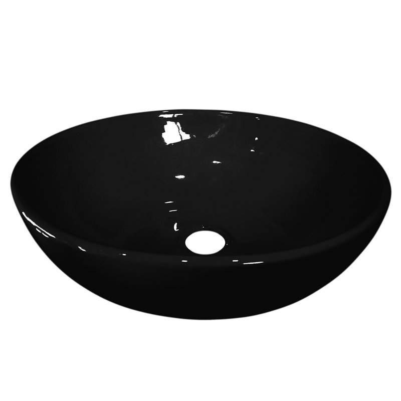 Bacha Apoyo Loza Redonda Agus Daccord Baño Negra 34x11cm