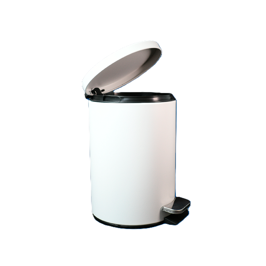 Cesto de Residuos Baño 3 Lts Blanco Acero Inoxidable Daccord