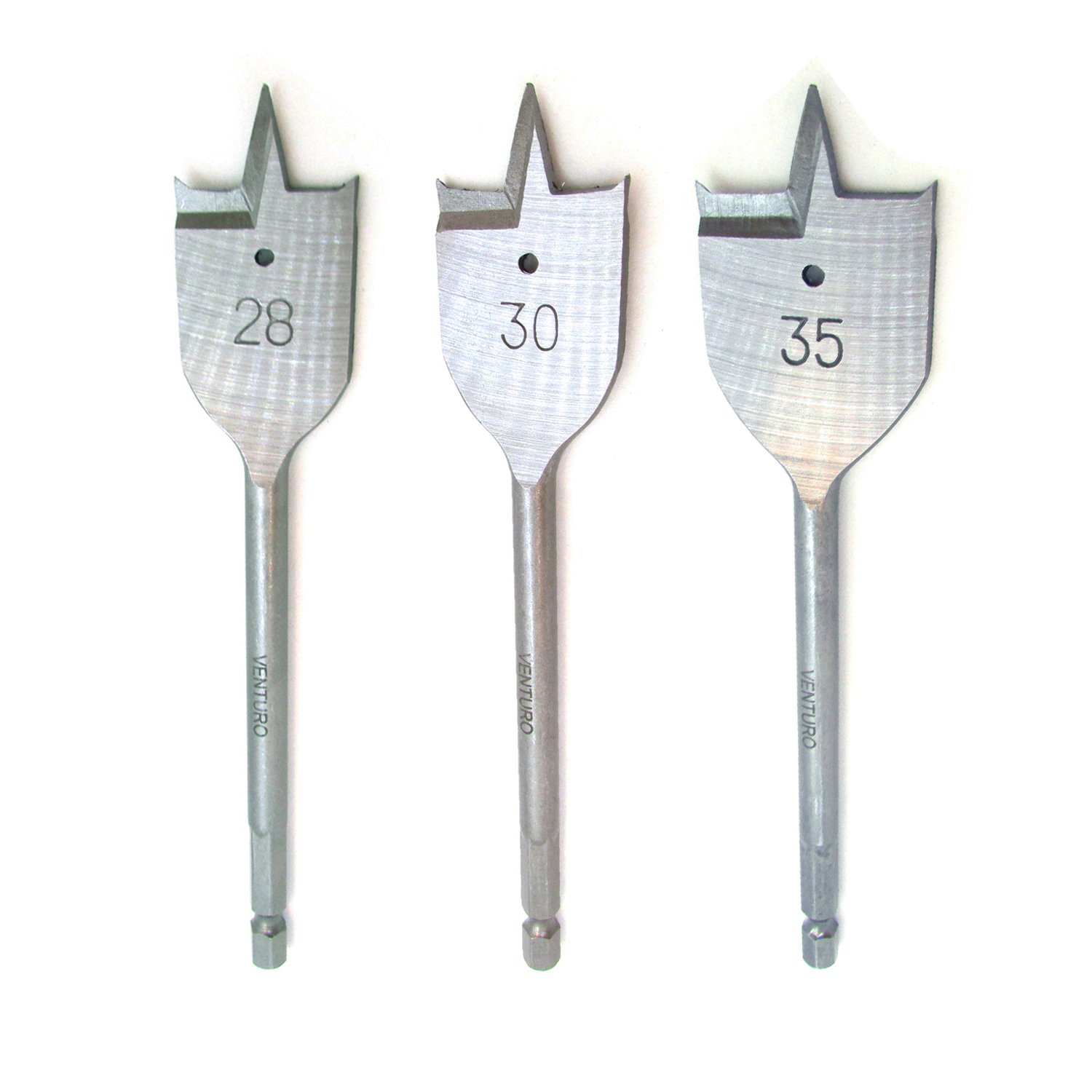 Mecha Pala P/ Madera y Plástico X 3unid Ø28-30-35mm X150mm Venturo