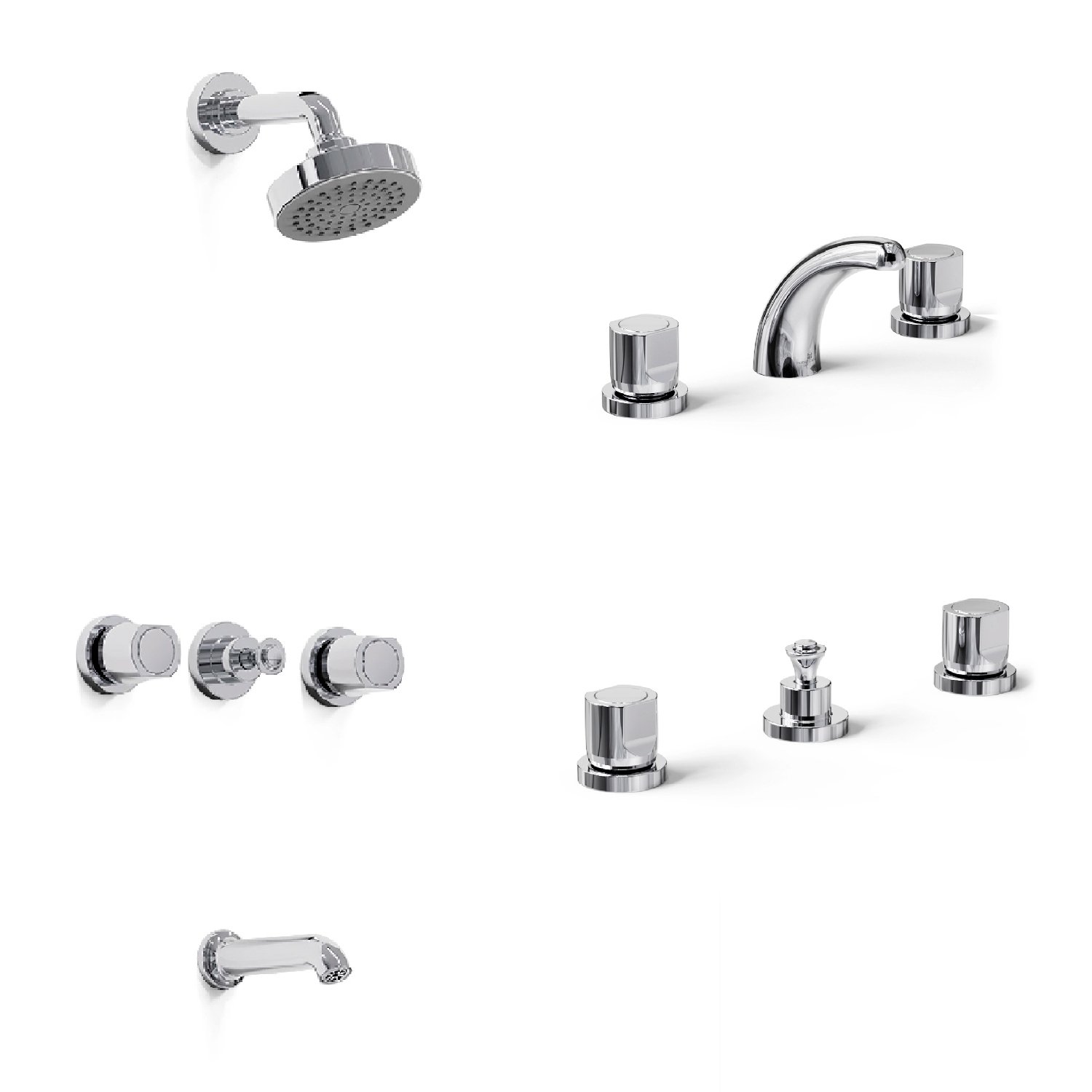 Combo Griferias Baño Completo Cromo Viena Hidromet