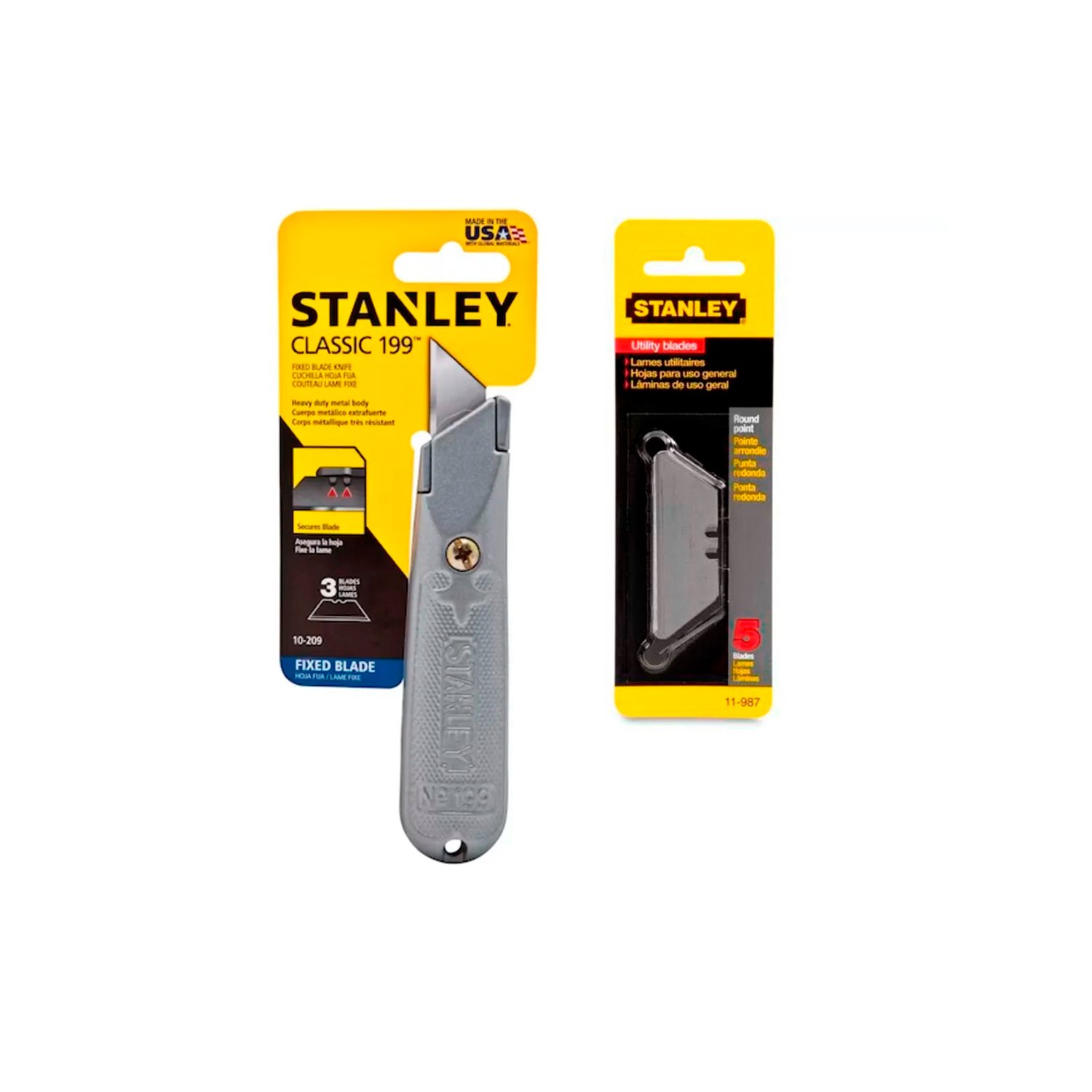 Combo Cutter 10-209 + Repuesto 5 Hojas 11-987 Stanley