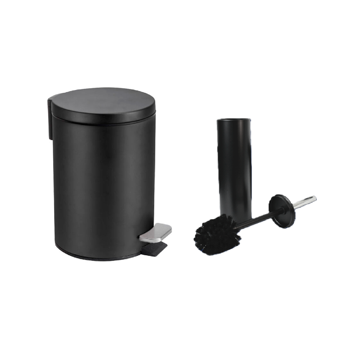Combo Cesto de Residuos Baño 3lts + Escobilla Negro Daccord