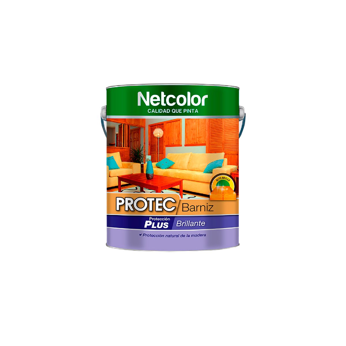 Barniz Sintético Brillante Netcolor Protección Plus X 1 Lt