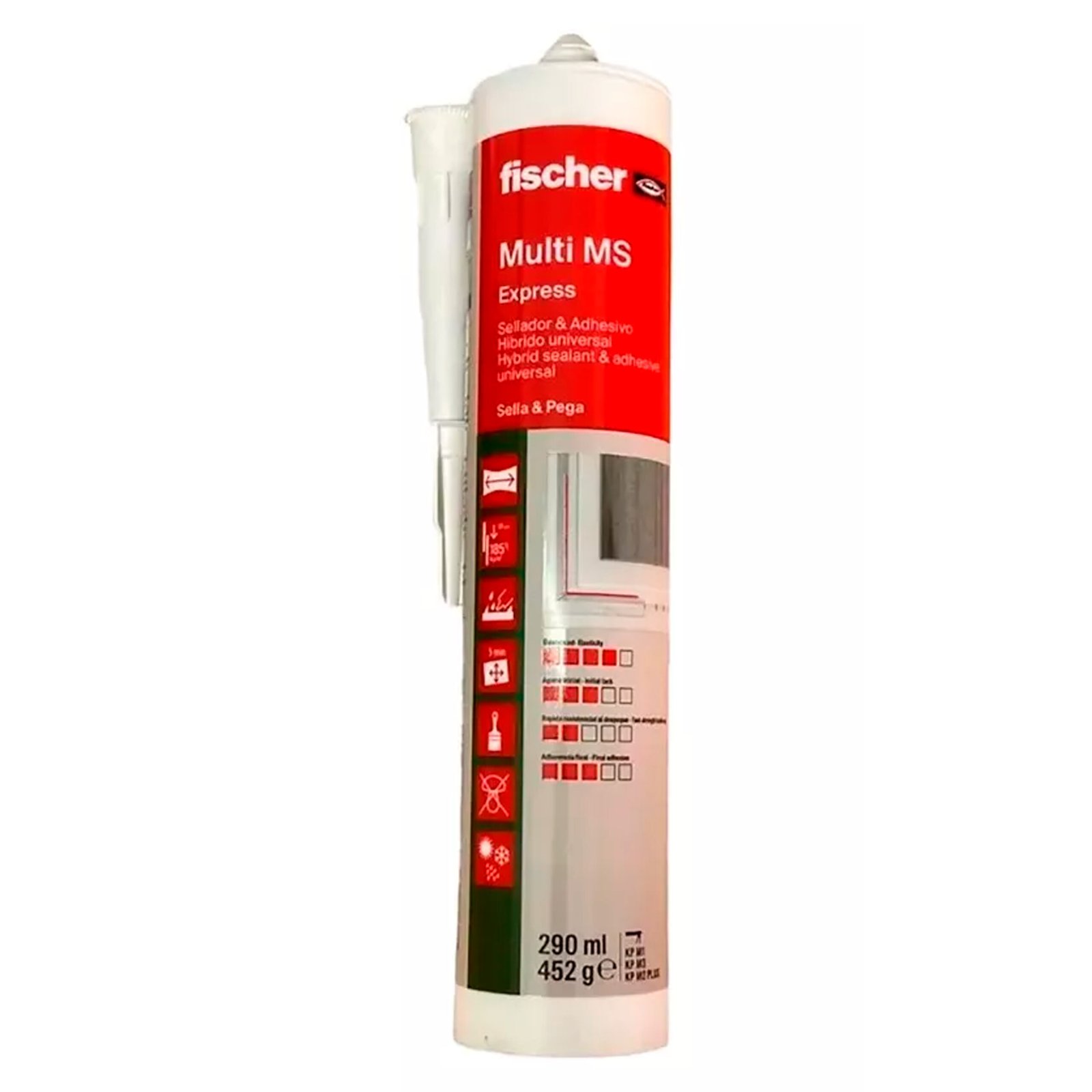 Sellador Adhesivo Híbrido Gris Ms Express Fischer X 290 Ml