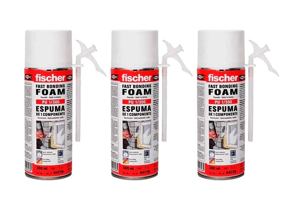 Espuma de Poliuretano Expandido Aerosol Fischer 300 Ml X 3 Unid