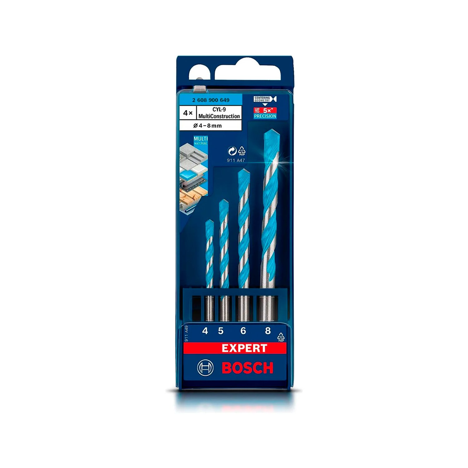 Set 4 Mechas Multiconstruccion 4-5-6-8 Mm Bosch Expert