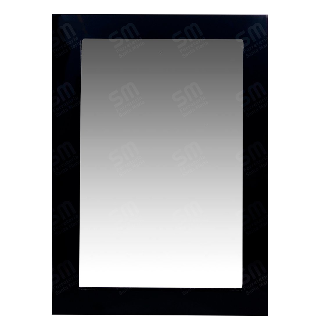 Espejo Pared Marco Madera Laqueado Negro Brillante 50x70 Cm