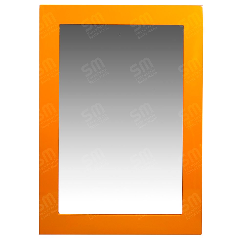 Espejo Pared Marco Madera Laqueado Naranja Claro 50x70 Cm