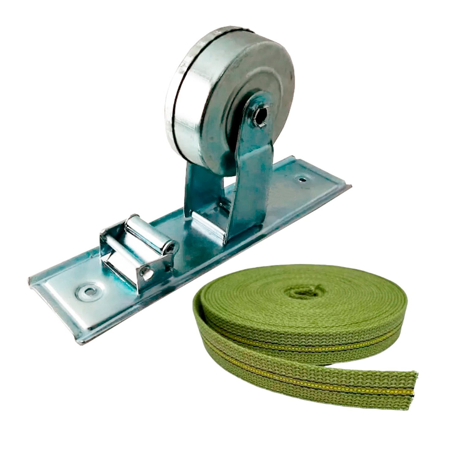 Enrollador Persiana Doble Pata 4mts + Cinta Verde Reforzada
