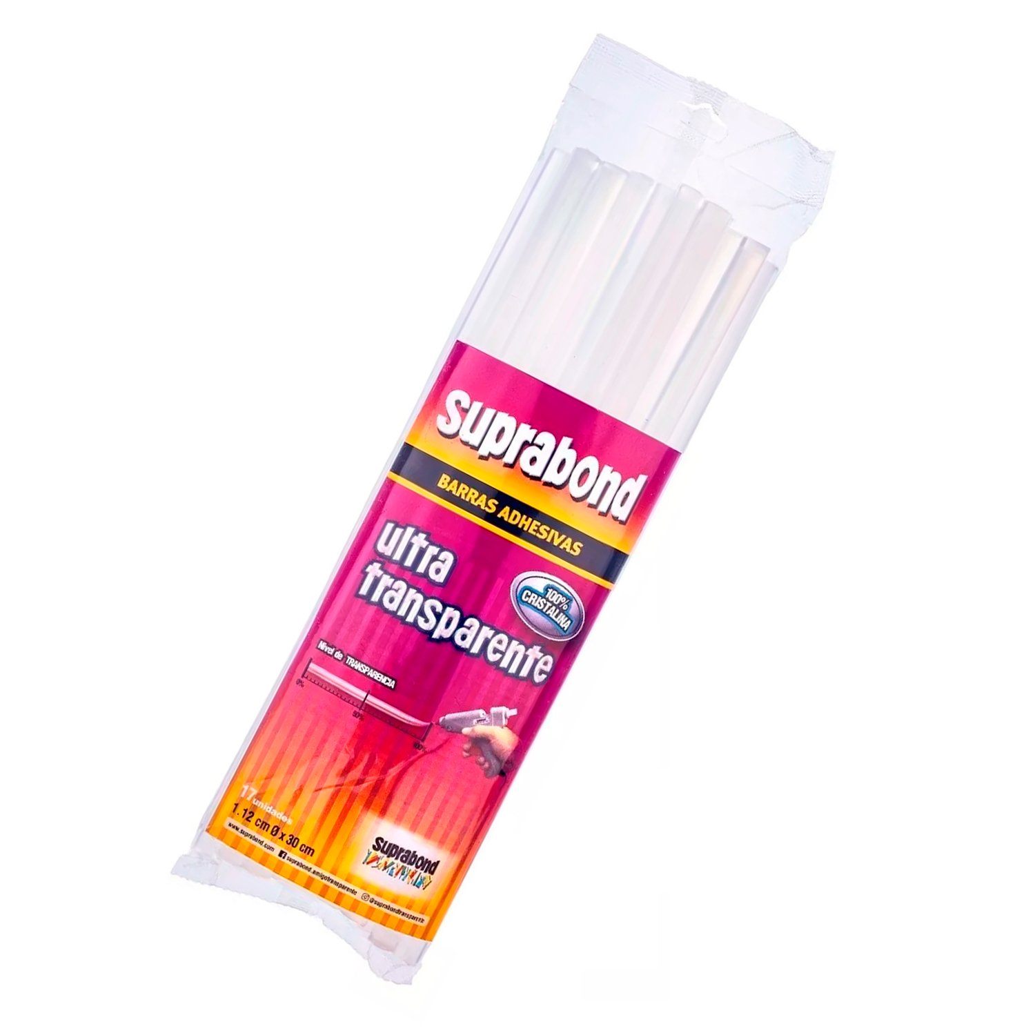 Barras de Silicona Gruesas Ultratransparentes Suprabond 500g