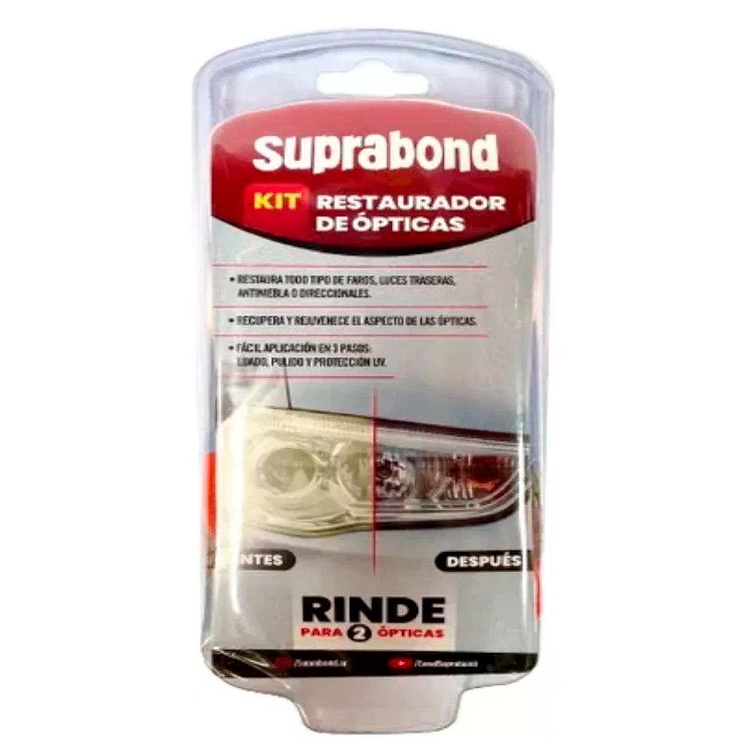 Kit Restaurador de Opticas Suprabond - Pulido de Faros