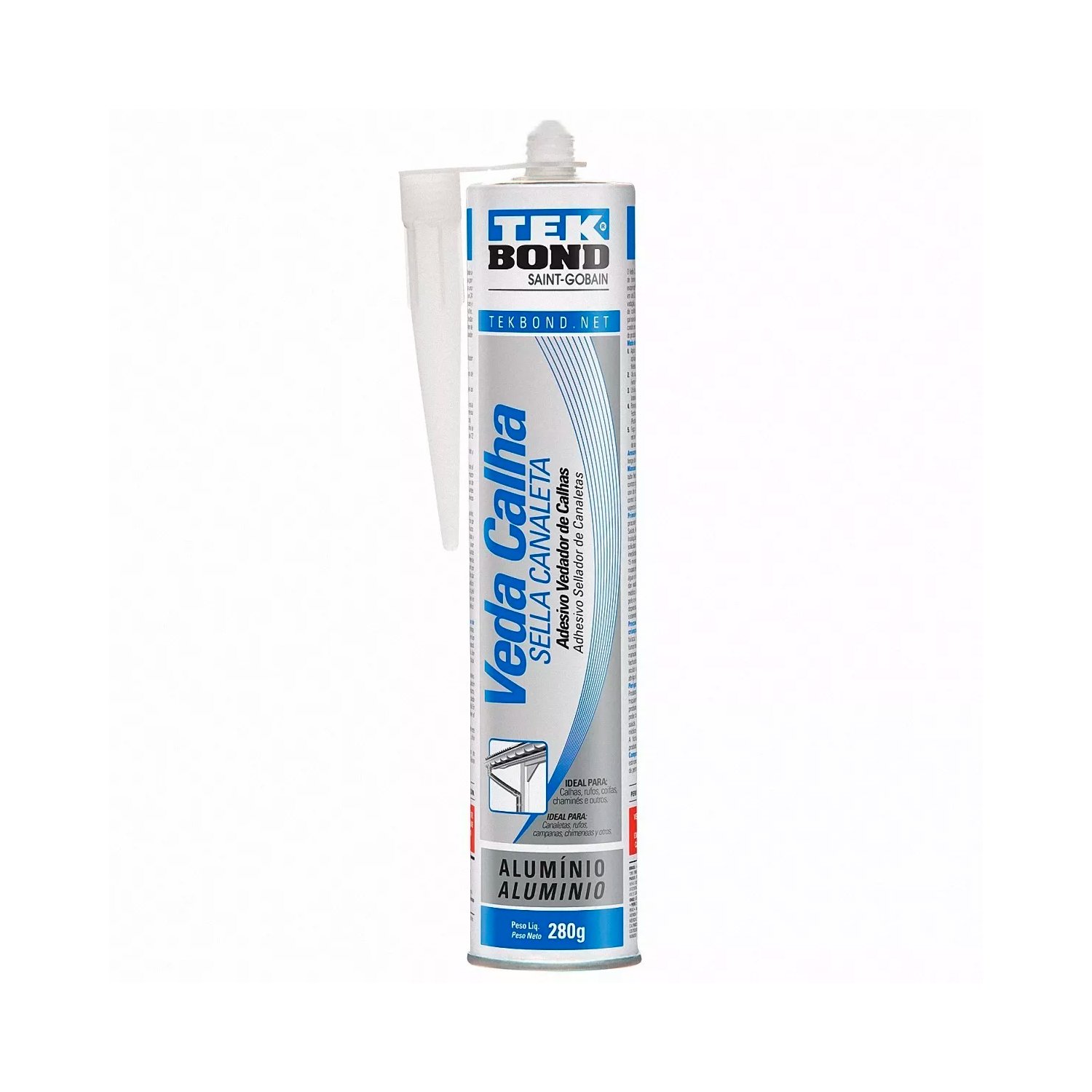 Sellador Canaletas Zinguerías Color Aluminio X 280g Tekbond