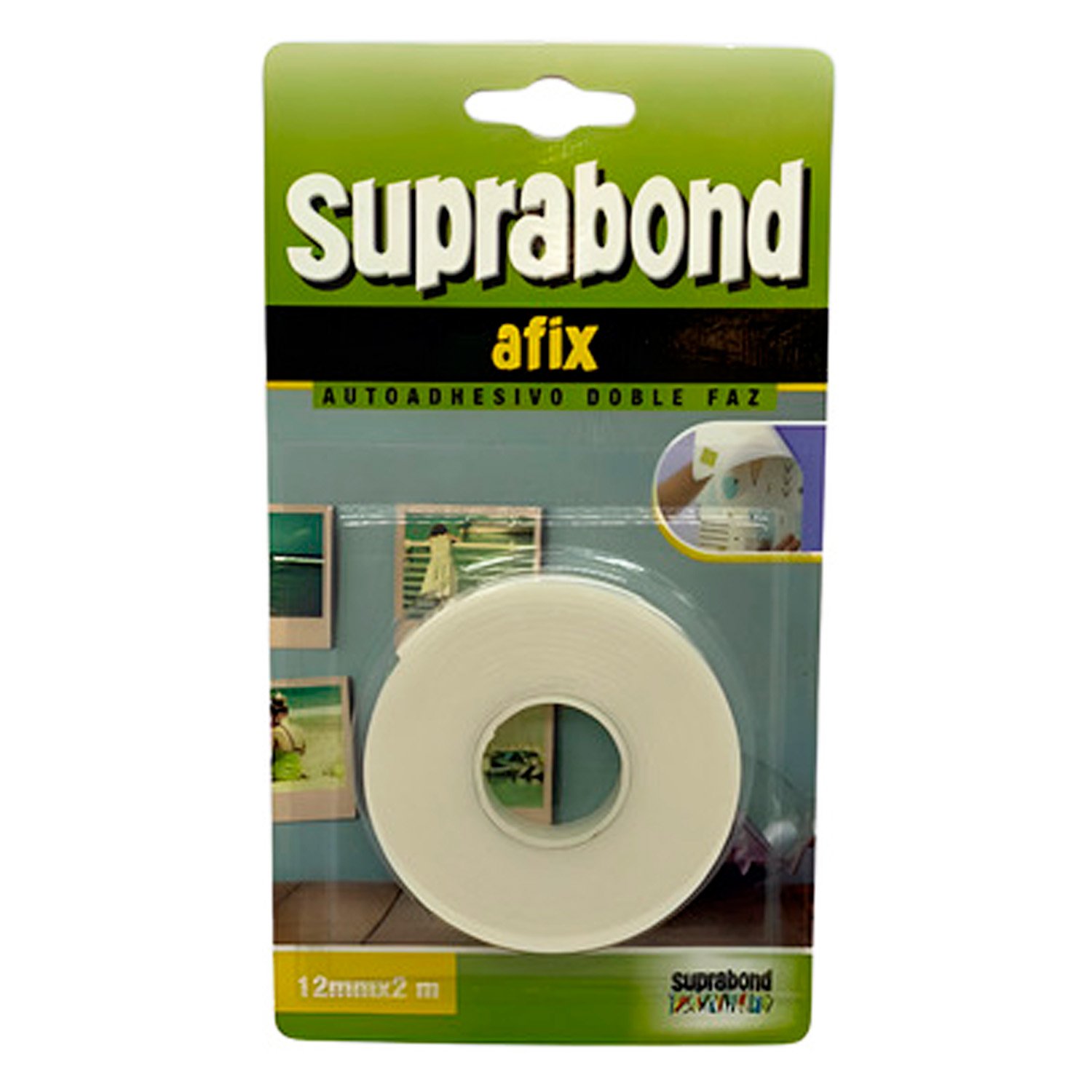 Cinta Autoadhesiva Doble Faz Bifaz 1,2cm X 2mt Suprabond