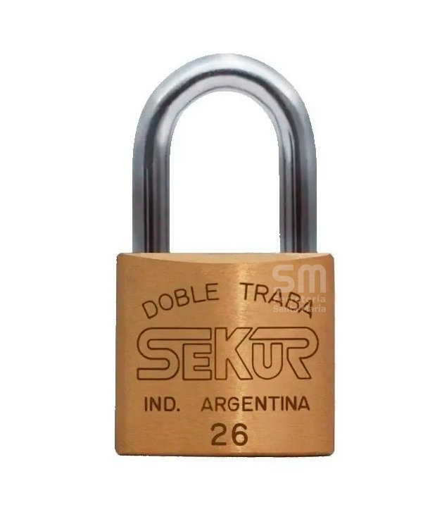 Candado Hermanado de Bronce 26 Sekur C/ Doble Traba a Bolillas