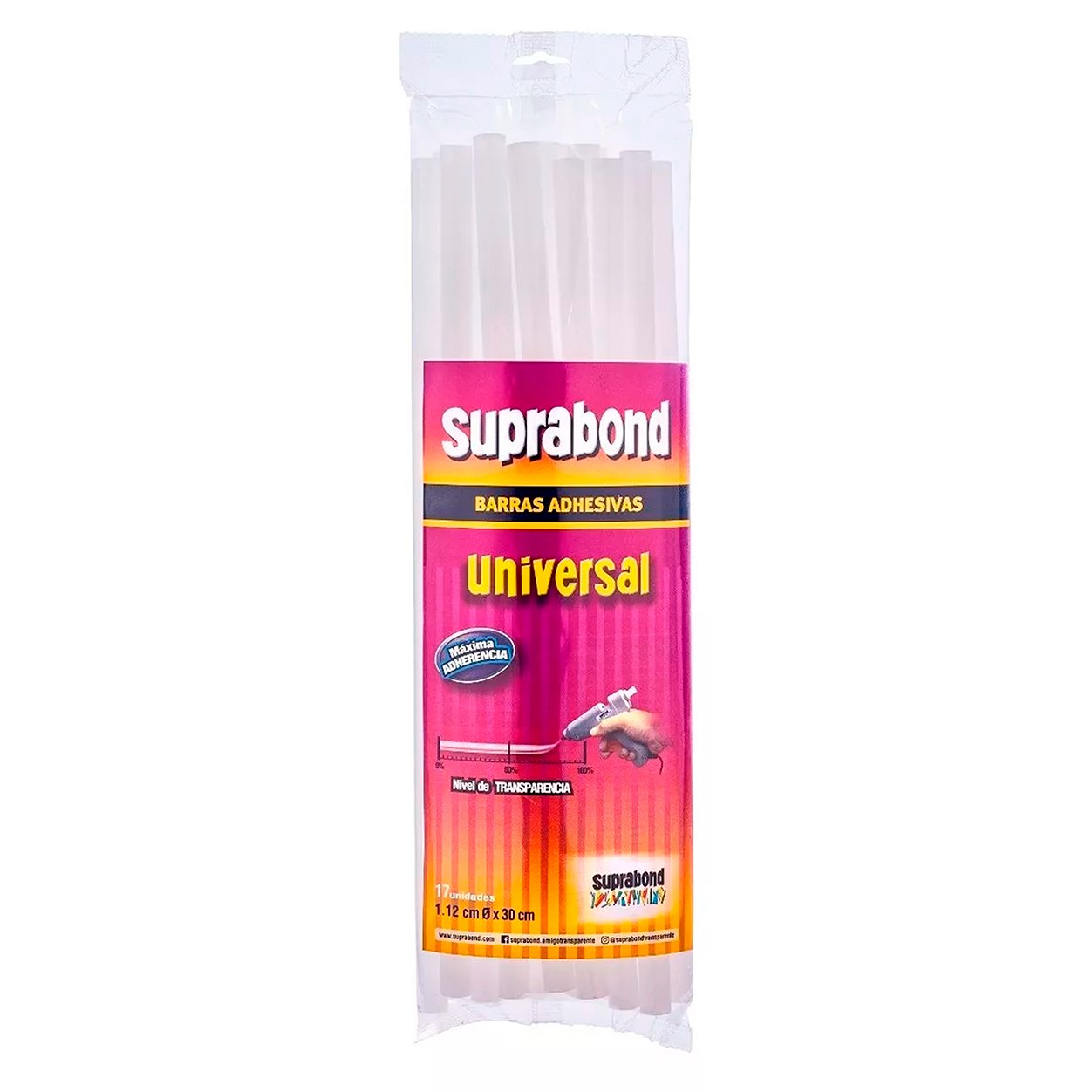 Barras de Silicona Gruesas Universales Máxima Adherencia Suprabond 500g