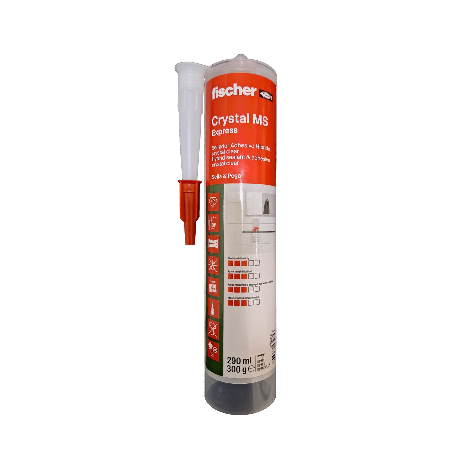 Sellador Adhesivo Híbrido Transparente Crystal Ms Express Fischer X 290 Ml