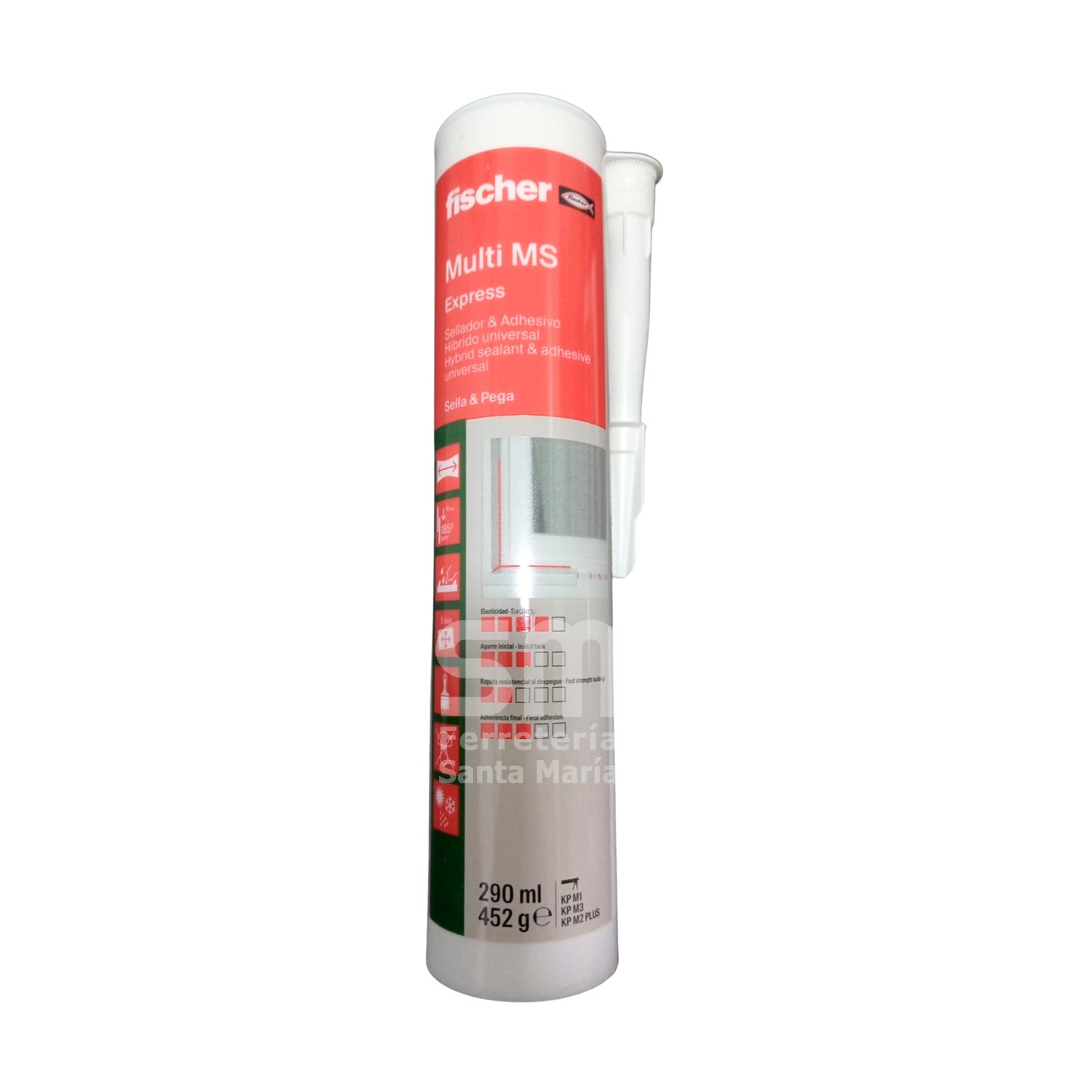 Sellador Adhesivo Híbrido Negro Ms Express Fischer X 290 Ml