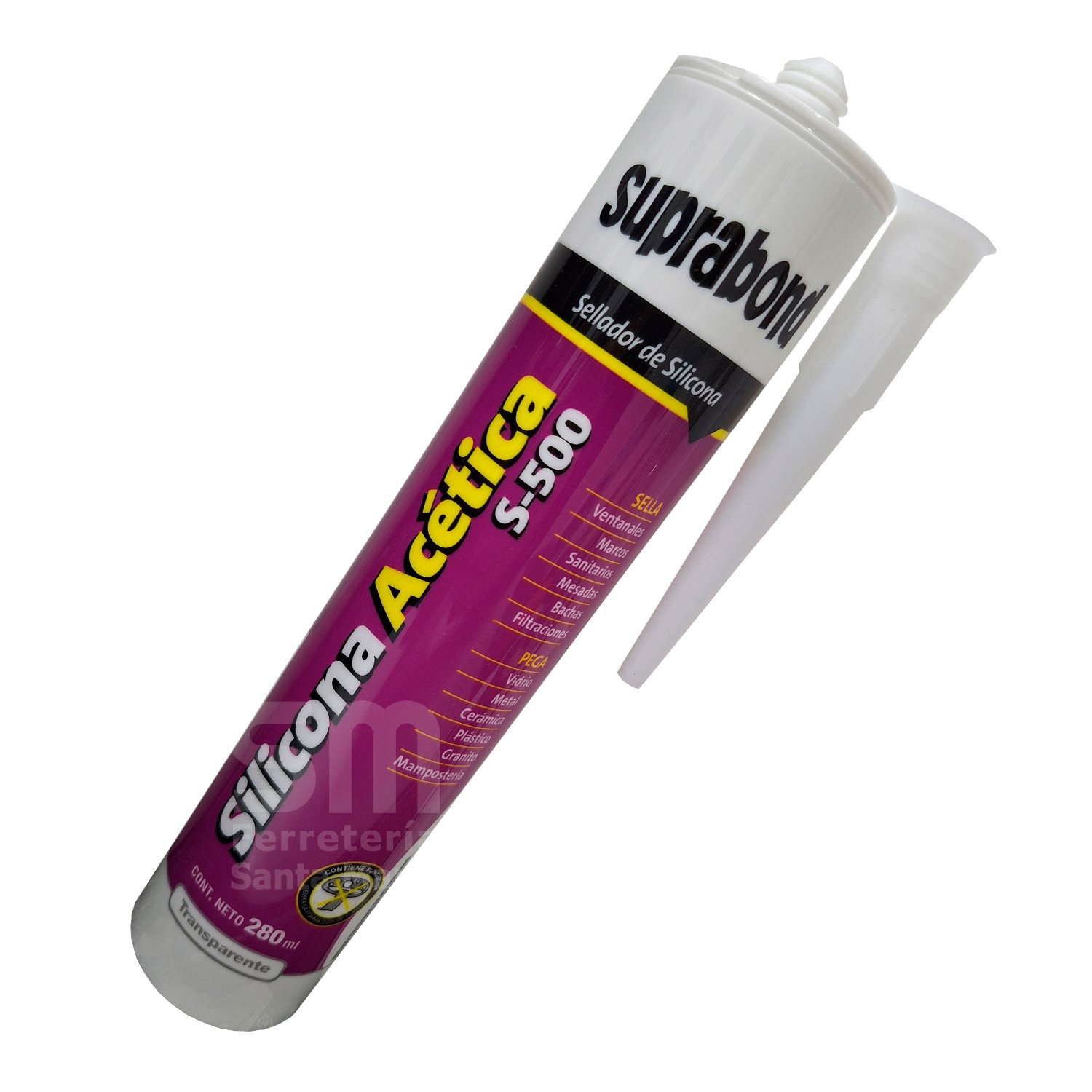 Silicona Acética Transparente 280 Ml Suprabond Serie 500