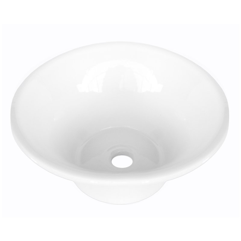 Bacha Apoyo Loza Redonda Puelo Daccord Baño Blanca 34x11cm