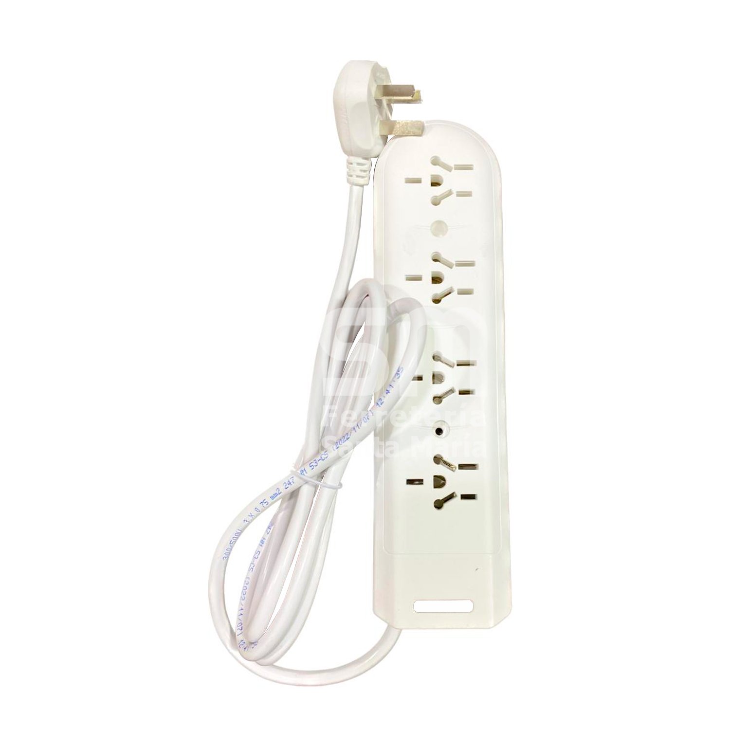 Zapatilla 4 Tomas Blanca Cable 1,5m Protección Térmica Kalop