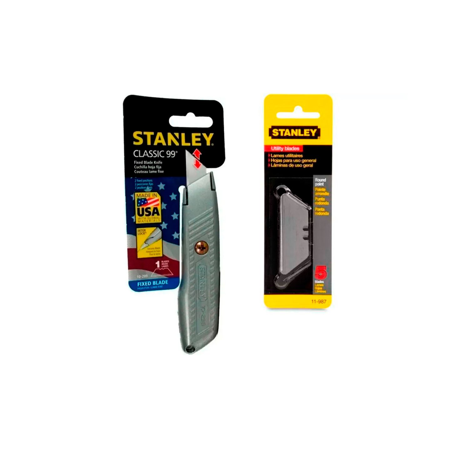 Combo Cutter 10-299 + Repuesto 5 Hojas 11-987 Stanley