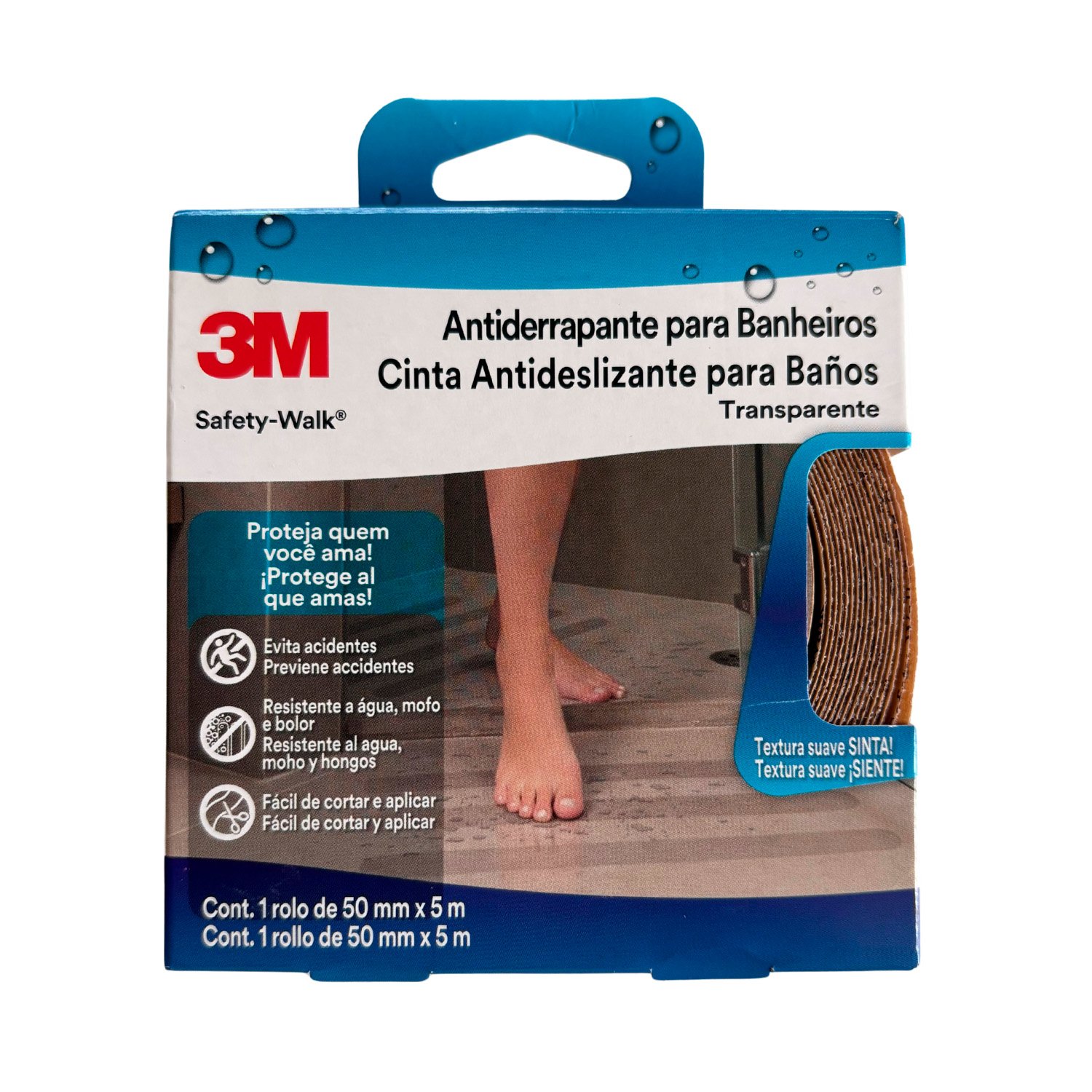 Cinta Antideslizante P/ Baño Transparente 3m Safety-walk 5cm X 5mts
