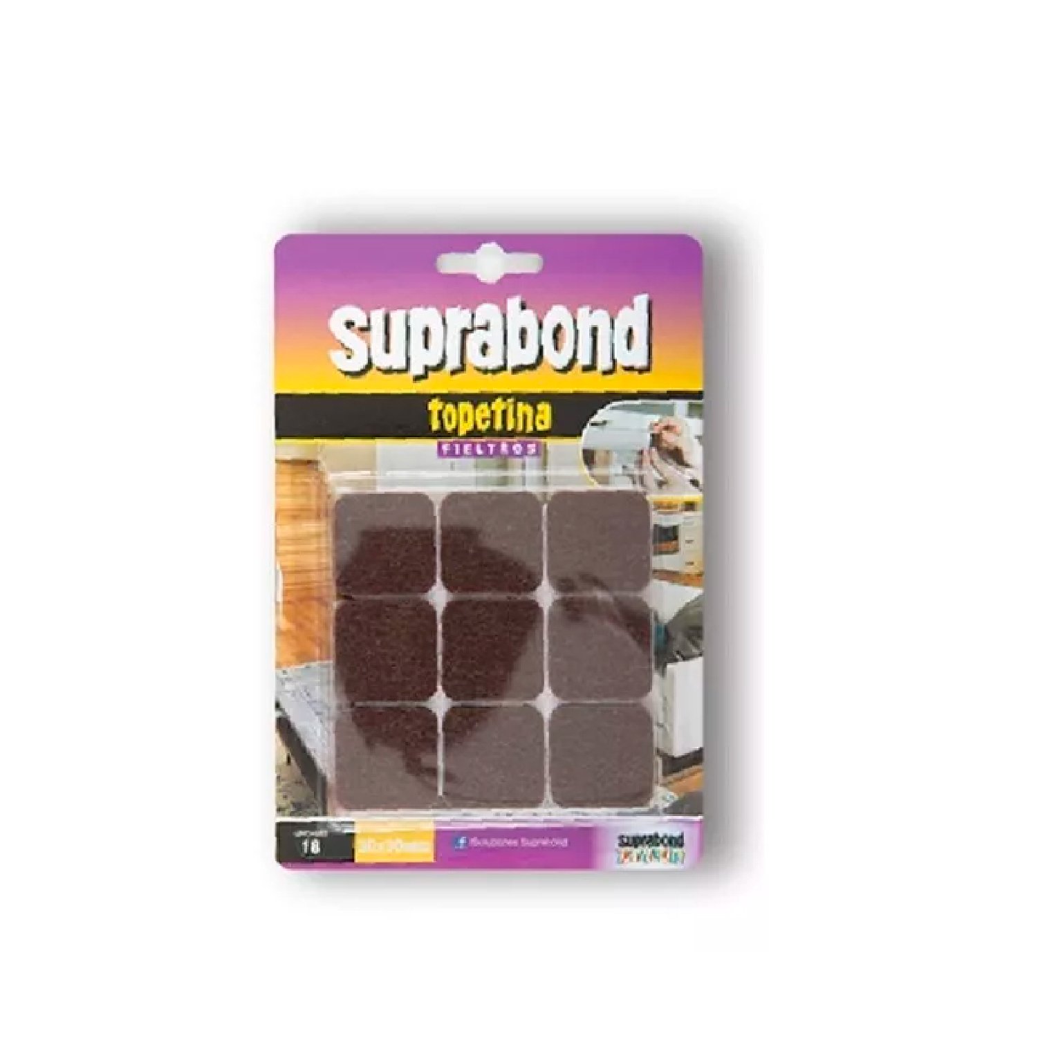 Felpa Topetina Fieltro Cuadrada 30mm Adhesivo X18u Suprabond