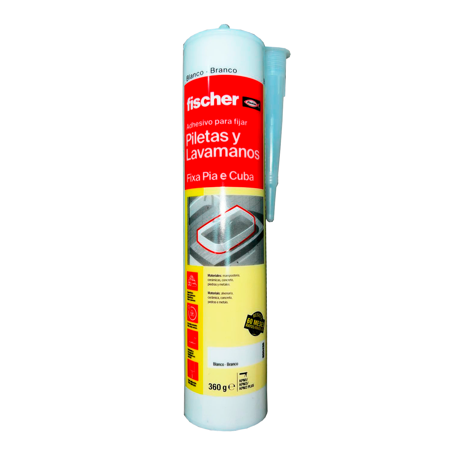 Sellador Ms Adhesivo P/ Piletas y Lavamanos Blanco Fischer