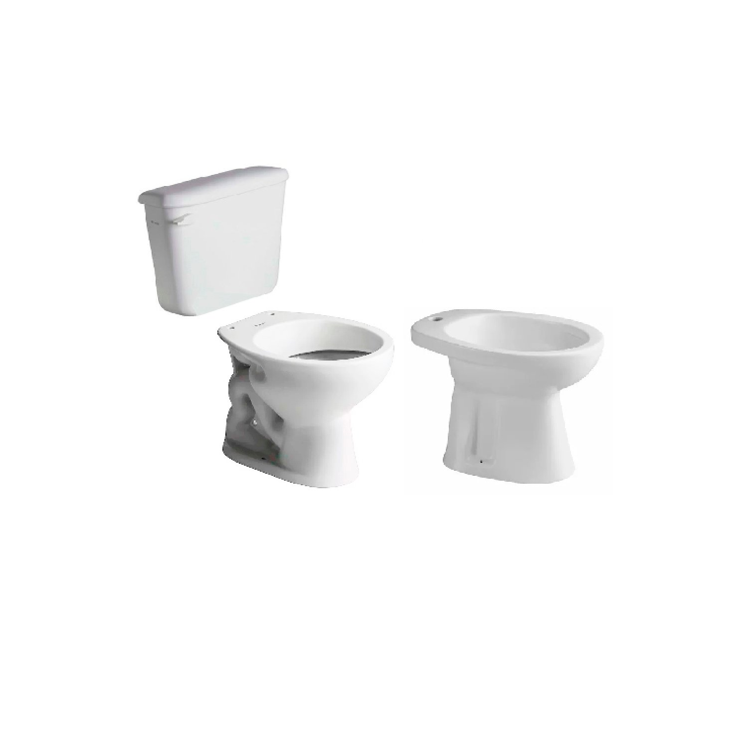 INODORO CORTO FERRUM ANDINA + DEPÓSITO LOZA 9LTS COLGAR + BIDET 1 AG