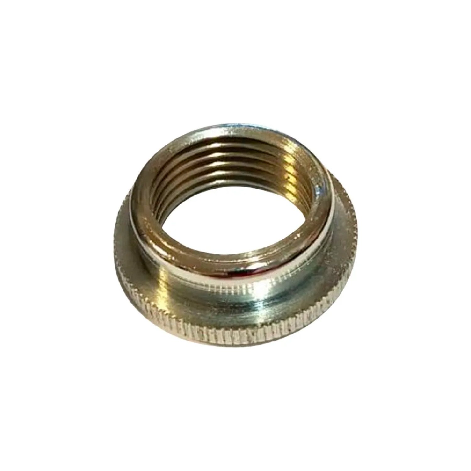 Tuerca de Bronce Cromada Corta P/ Boton Deposito Pared