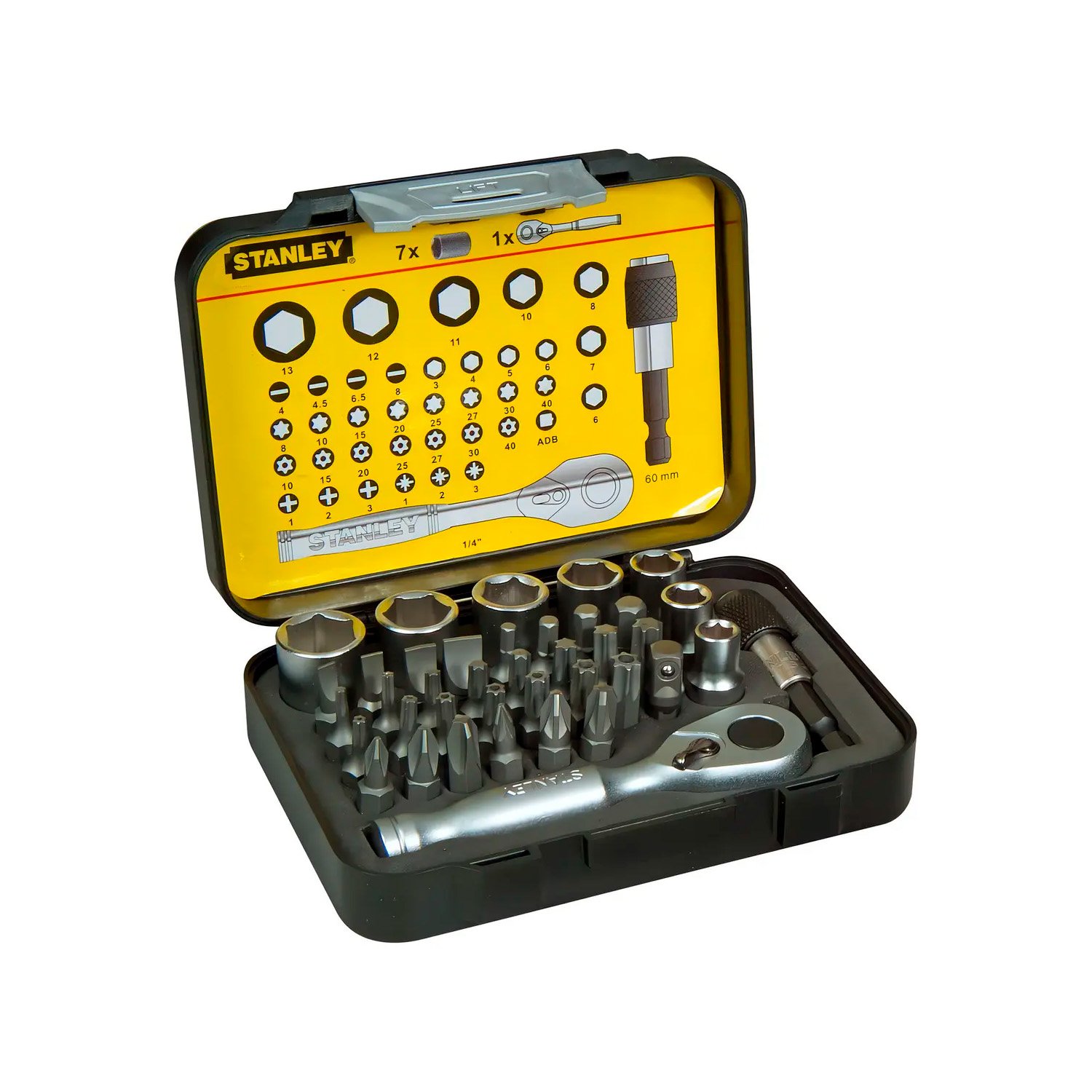 Set de Tubos y Puntas 39 Pzas + Crique 1/4 Stanley 1-13-906