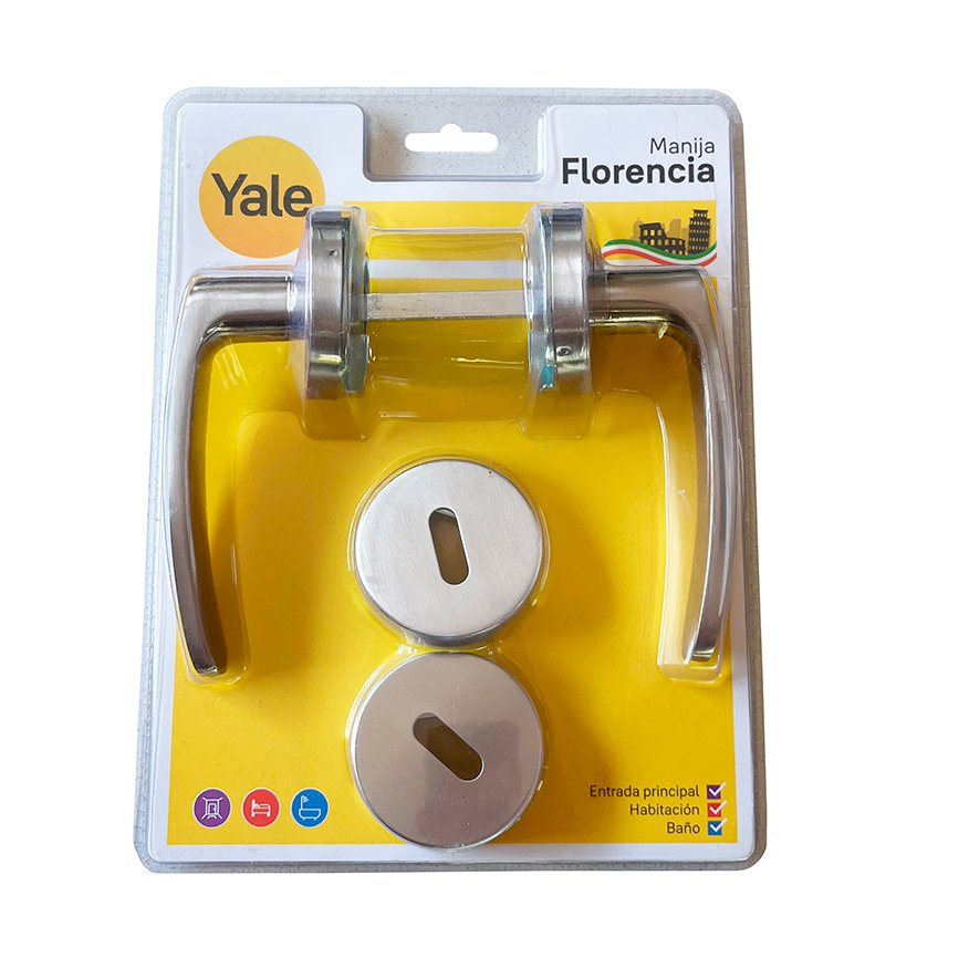 Manija Florencia Acero Inoxidable Picaporte Doble Yale