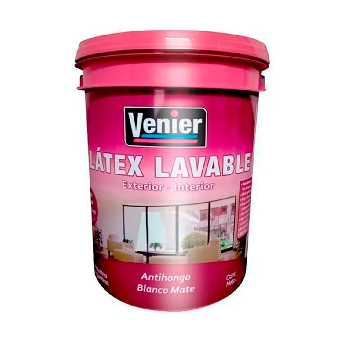 Latex Interior Exterior 20 Litros Lavable Antihongos Venier