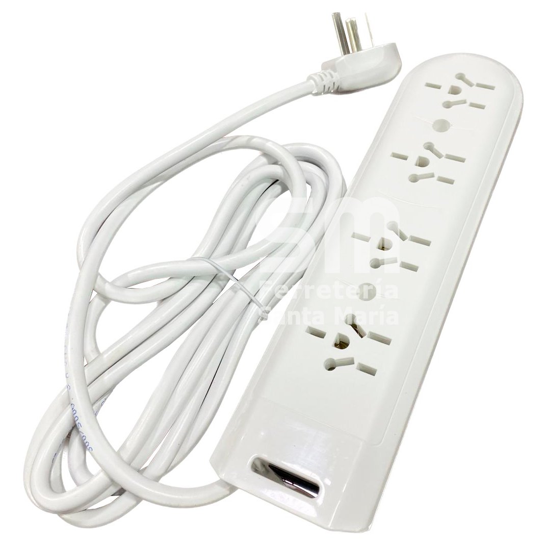 Zapatilla Multinorma 4 Tomas Cable 2,5m Protec Térmica Kalop · foto 1
