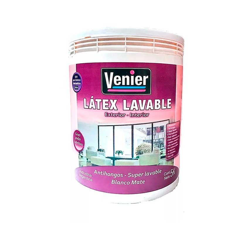 Latex Interior Exterior 4 Litros Lavable Antihongos Venier