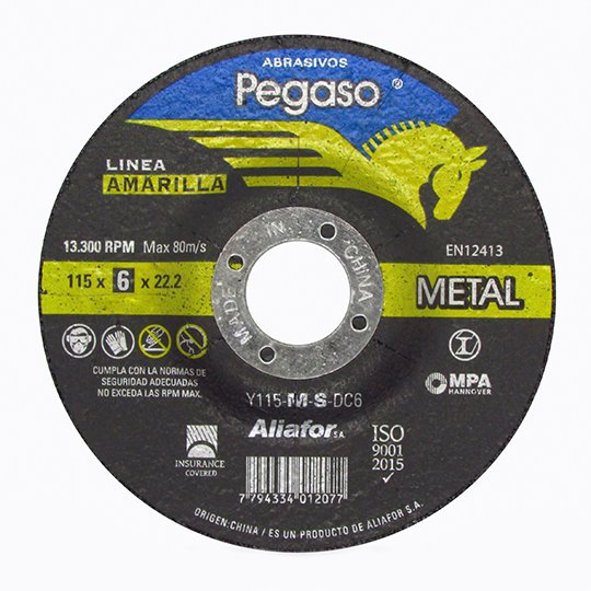 Disco Desbaste 115x6 Ctro Depr. Inox/metal Pegaso Aliafor