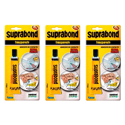 Adhesivo Universal Suprabond Transparente 50ml X 3 Unidades