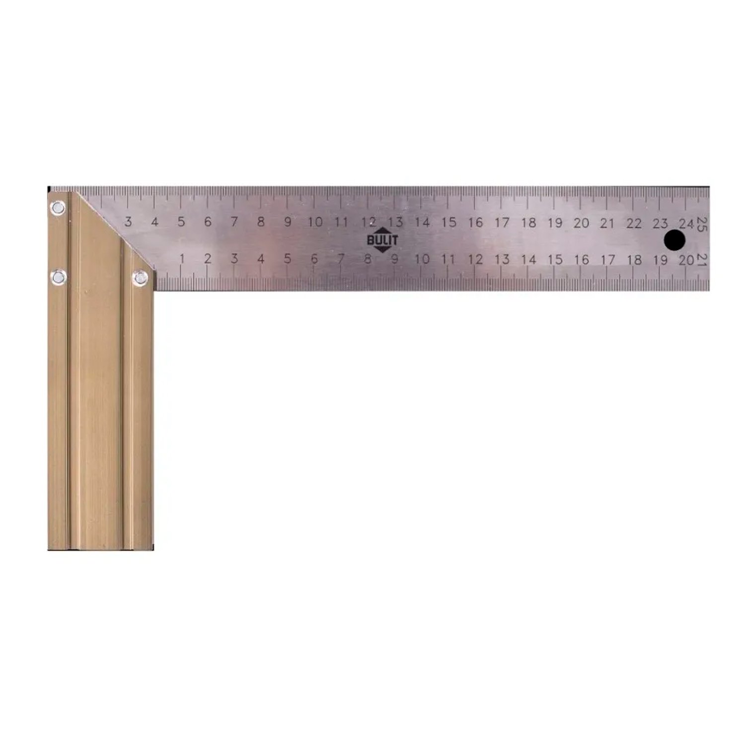 Escuadra Milimetrada Ac Inoxidable Mango Aluminio 25cm Bulit