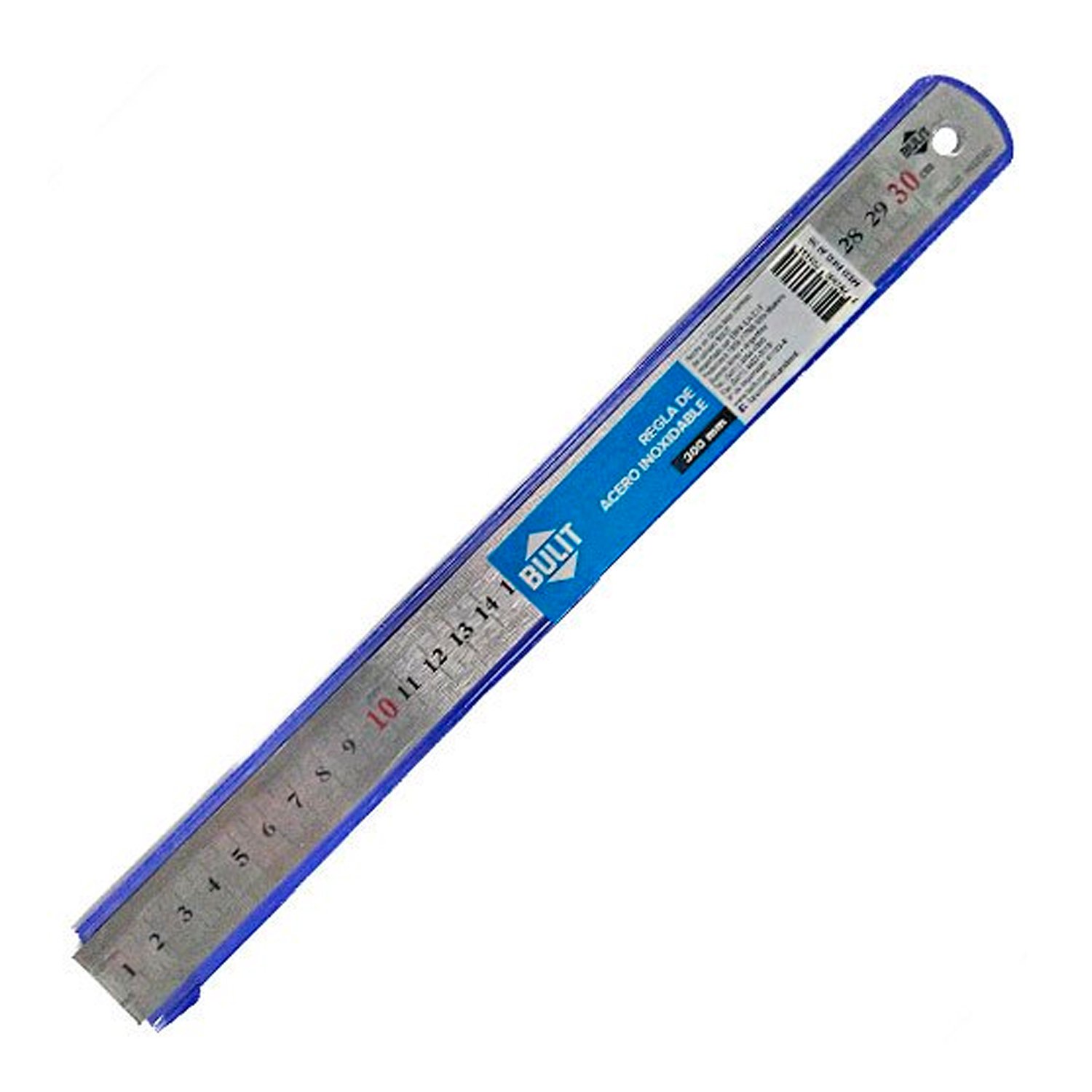 Regla Grabada Milimetrada Acero Inoxidable 30 Cm Bulit