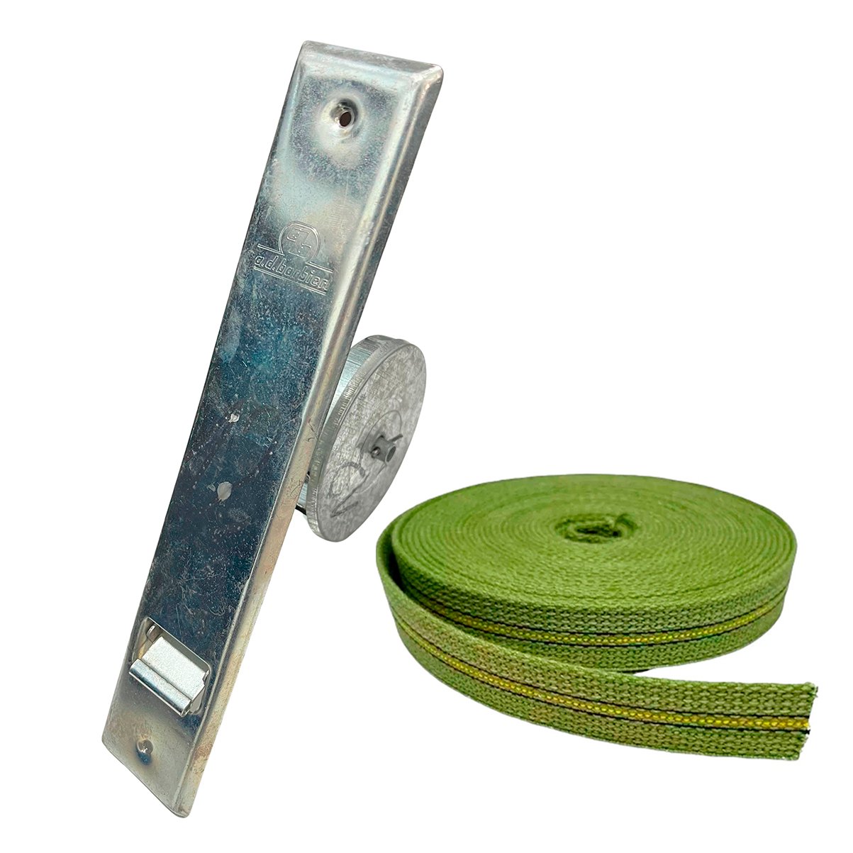 Enrollador Persiana 18mt Galvanizado + Cinta Verde Reforzada