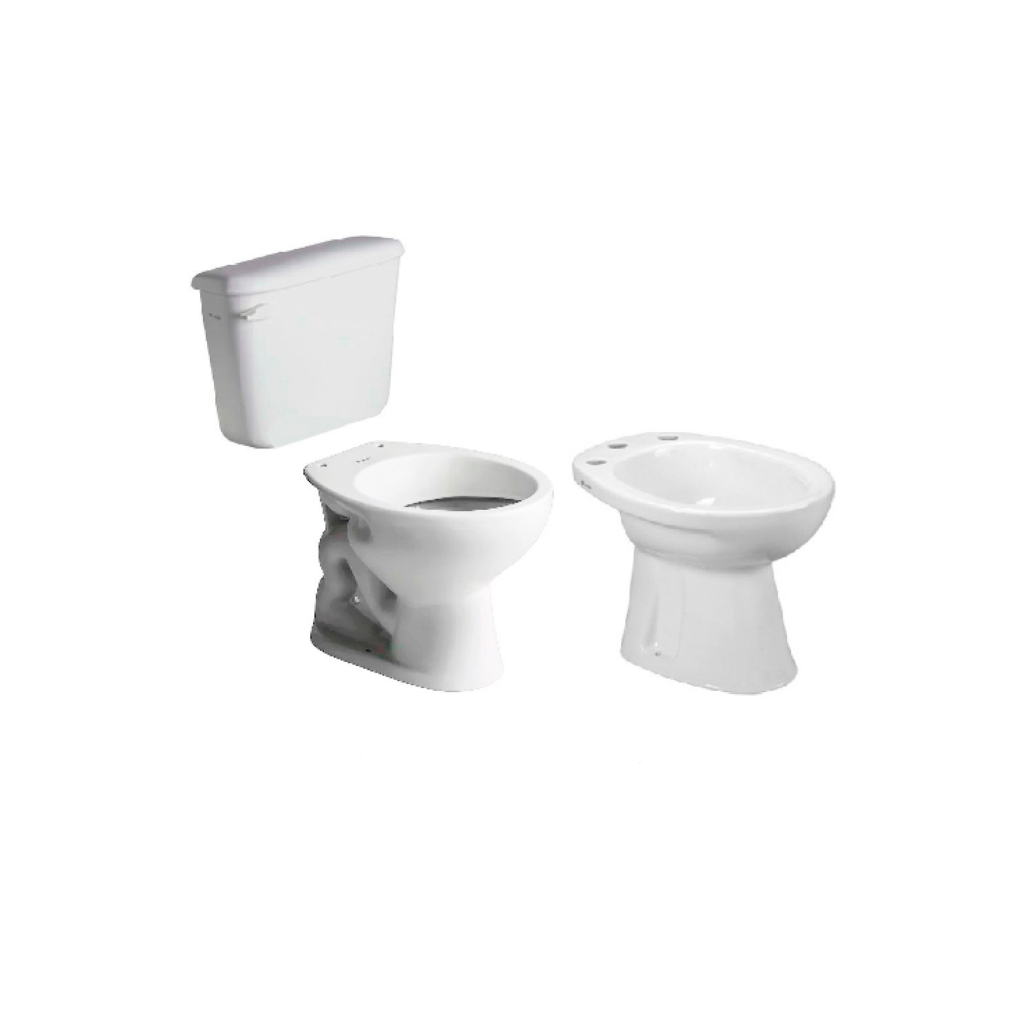 INODORO CORTO FERRUM ANDINA + DEPÓSITO LOZA 9LTS COLGAR + BIDET 3 AG
